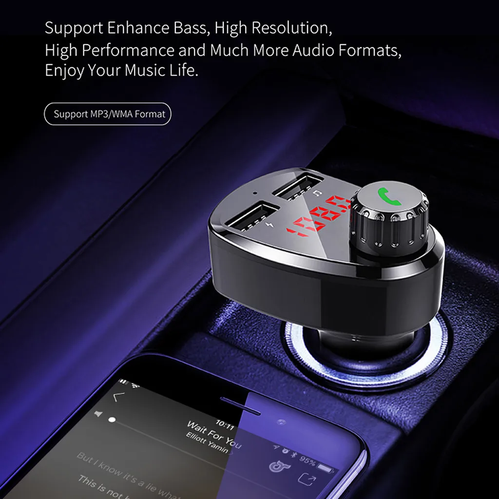 Bluetooth автомобильный fm передатчик комплект Стильный MP3 музыкальный плеер TF карта