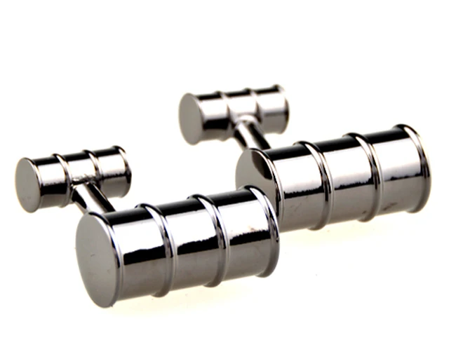 SUNNYLINK мужские Запонки серебристые черные цилиндрические запонки для рубашки