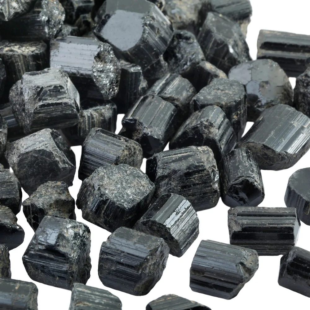 TUMBEELLUWA 1lb (460g) Natural Black Tourmaline Raw Stones Rough Rock Crystals for Tumbling,Cabbing,Wire Wrapping,Wicca & Reiki