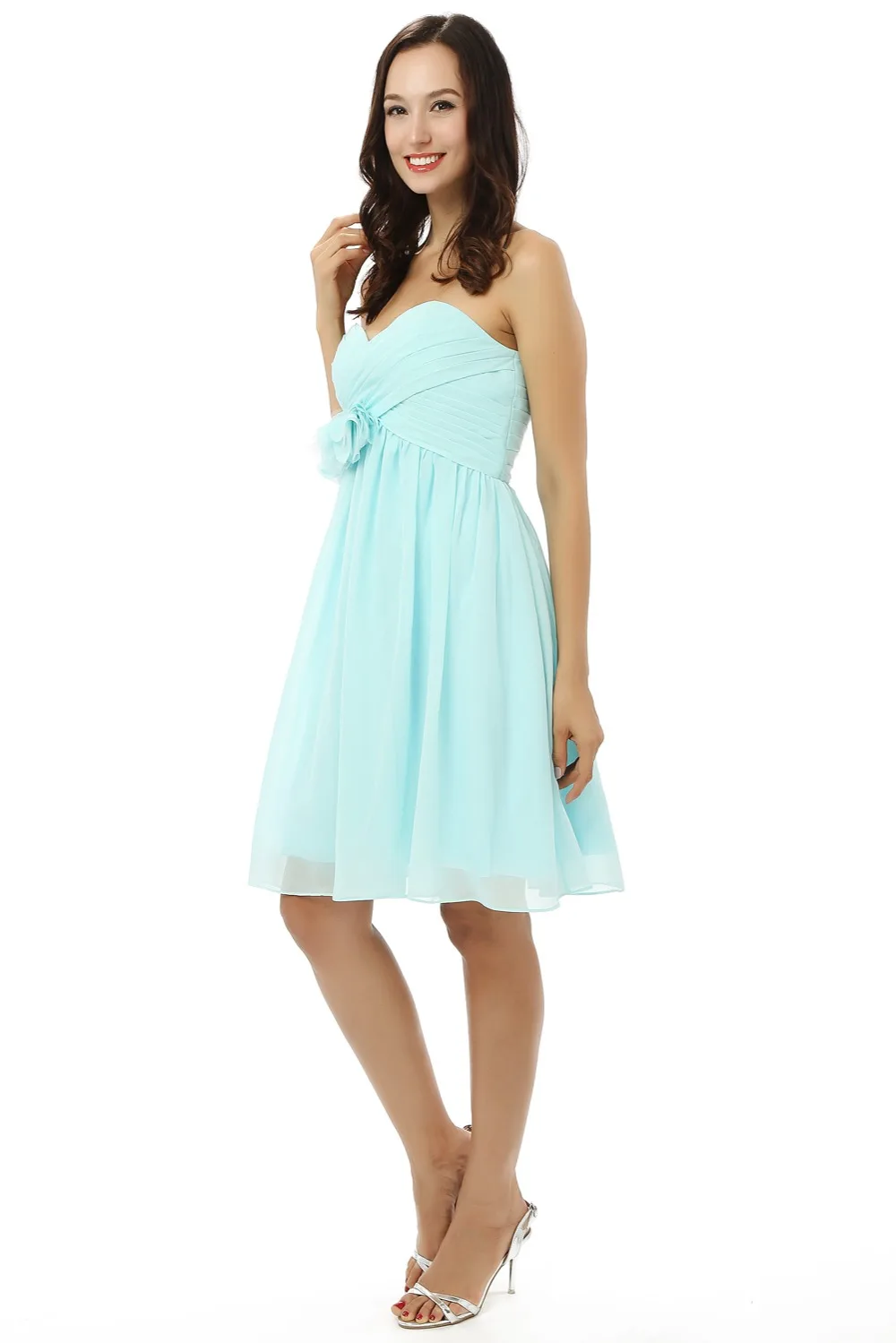 Бирюзовое платье для подружки неветы под 50 трапецеидальное очаровательные