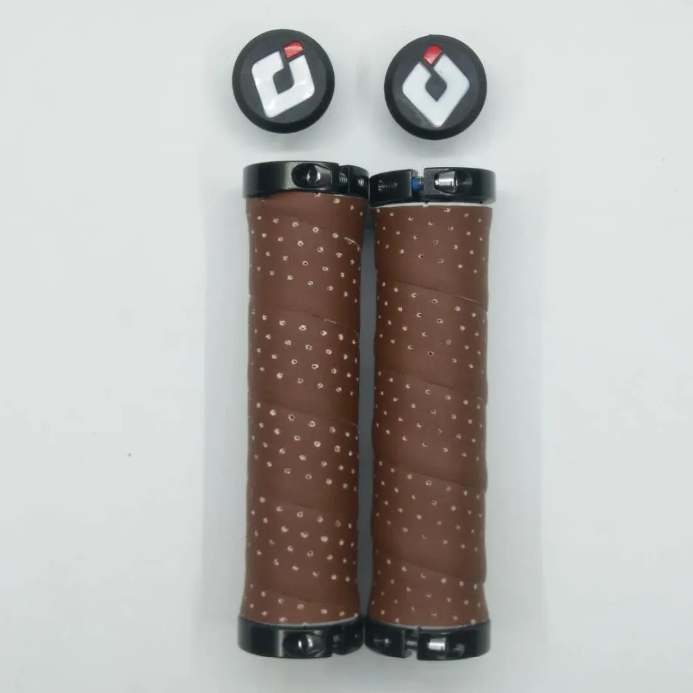 2019 NEW Unisex leather + PU silicone bicycle grip ultra light 96G road mountain MTB DH/FR/XC riding handle Cheap Colorful | Спорт и