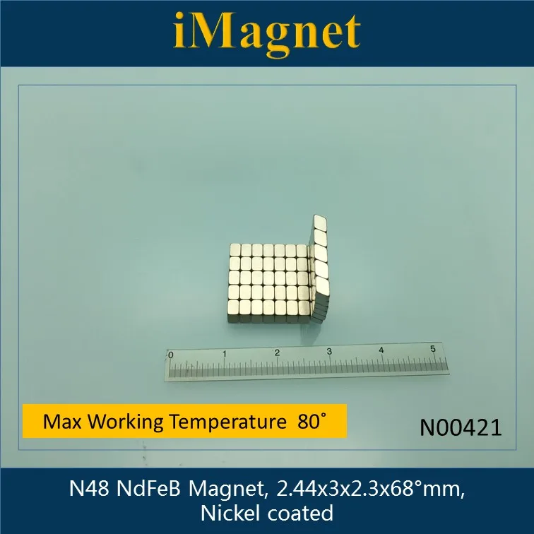 N00421 50 шт. N48 Блок редкоземельный неодимовый магнит r1 9 x 4x3 8x2 15 мм для холодильника |