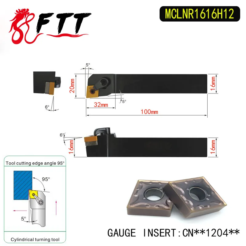 

MCLNR1616H12 95 Degree External Turning Lathe Bar Tool Holder For CNMG120408 CNMG120408 Used on CNC Lathe Machine