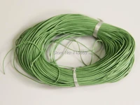 free shipping 100 meters 1mm lime green round real leather cord for diy bracelet and necklace rope