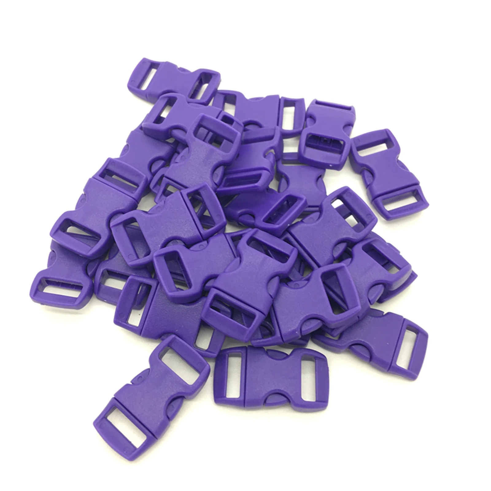 Purple 10 шт./лот 3/" 10 мм широкий контурный боковой выпуск для паракордового браслета пластиковая пряжка выбрать цвет - Цвет: Purple