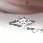 Женское Обручальное кольцо из муассанита с овальной огранкой, 14 к