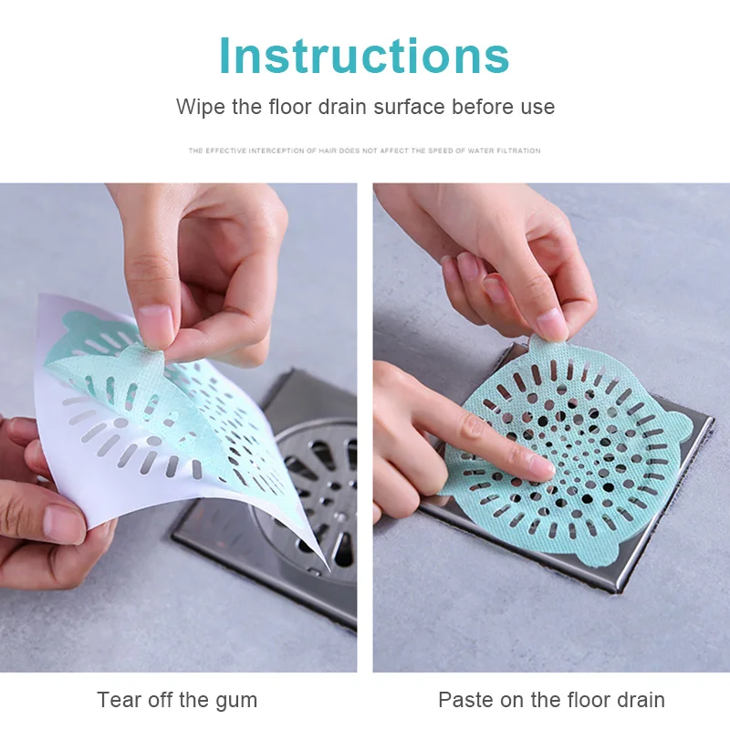 10 шт. кухонная одноразовая наклейка для сливного отверстия фильтр волос сливная