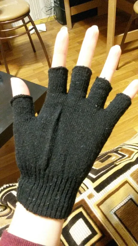 Теплые вязаные эластичные перчатки унисекс 1 пара для холодной зимы без пальцев