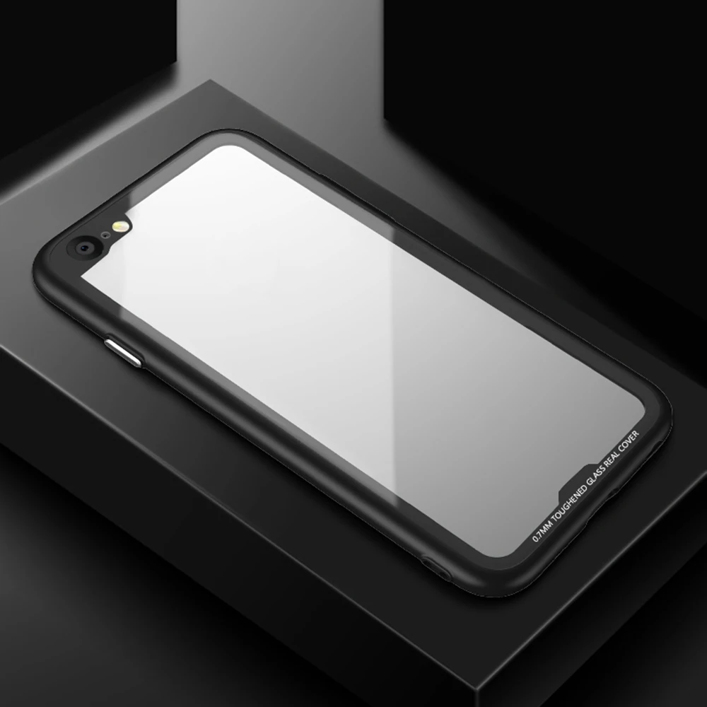 Черный Чехол на айфон 7 Чехол для iphone 7 Мобильный чехол для телефона для iphone 6 6s 7 7 P 8 8 X Чехол прозрачный корпус матовый ТПУ Рамка ударопрочный чехол - Цвет: Черный