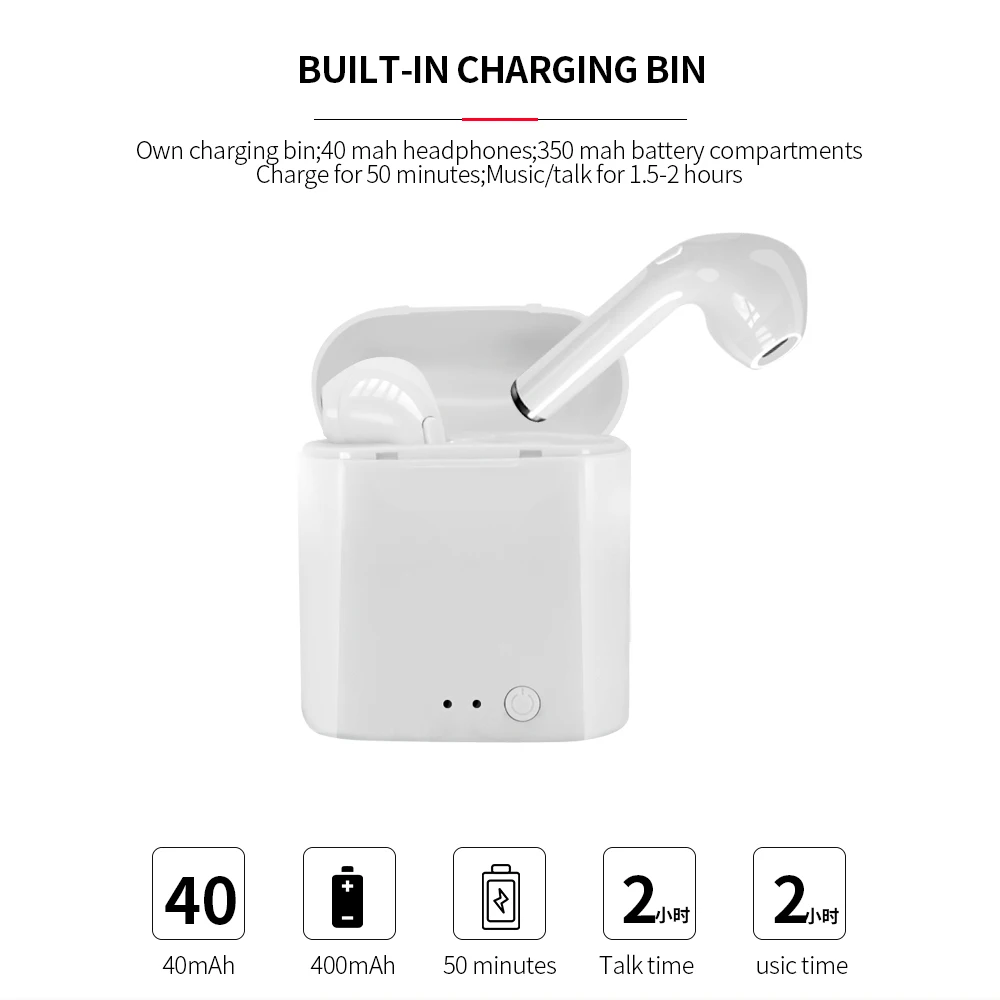 I7 Mini TWS беспроводные Bluetooth наушники с удобной связью зарядным устройством Удобная