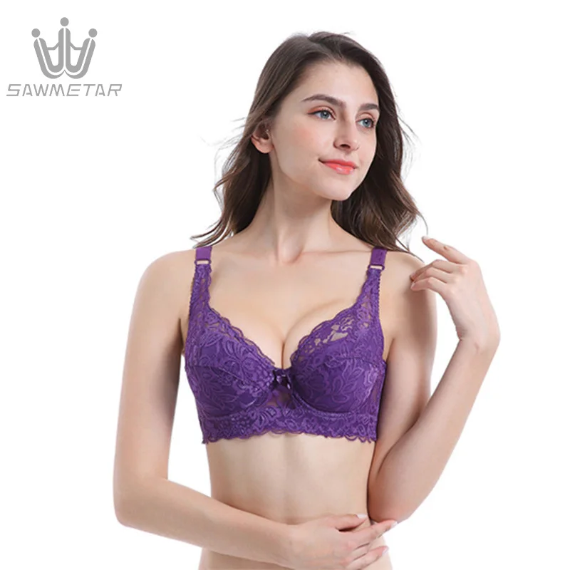 Sexy Lace Women Bra Plus Size B D E Big Bralette Ultrathin Pure Cotton Brassiere Underwire Push Up Bras | Женская одежда
