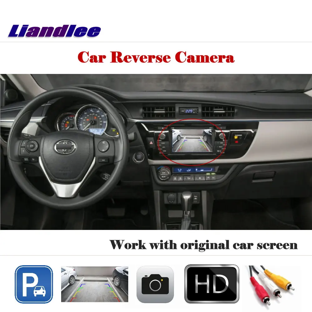 

Liandlee Auto Reverse Parking Camera For Toyota Corolla Levin 2015 2016 Rear Rearview Camera Back Work with Car Factory Screen