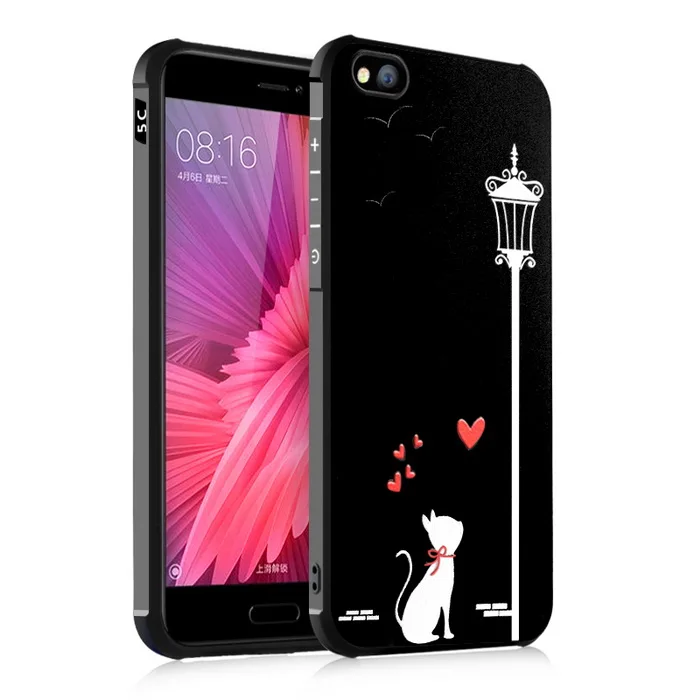 3D Curved Relief Painting Silicon Phone Back Case For Xiaomi Mi5C Slim Matte Full Protective Shockproof TPU Cover Fundas Capa |