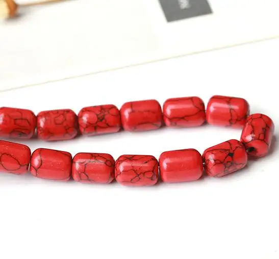 Howlite Бирюзовый Камень баррель свободные бусины драгоценный камень DIY ведро бусины браслет ожерелье Поиск аксессуаров для изготовления ювелирных изделий - Цвет: Color 5