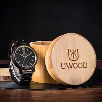 balck sandal woodbox UWOOD деревянные наручные часы Мужские кварцевые часы винтажные минималистичные повседневные браслет ручной для мужских часов - Цвет: balck sandal woodbox