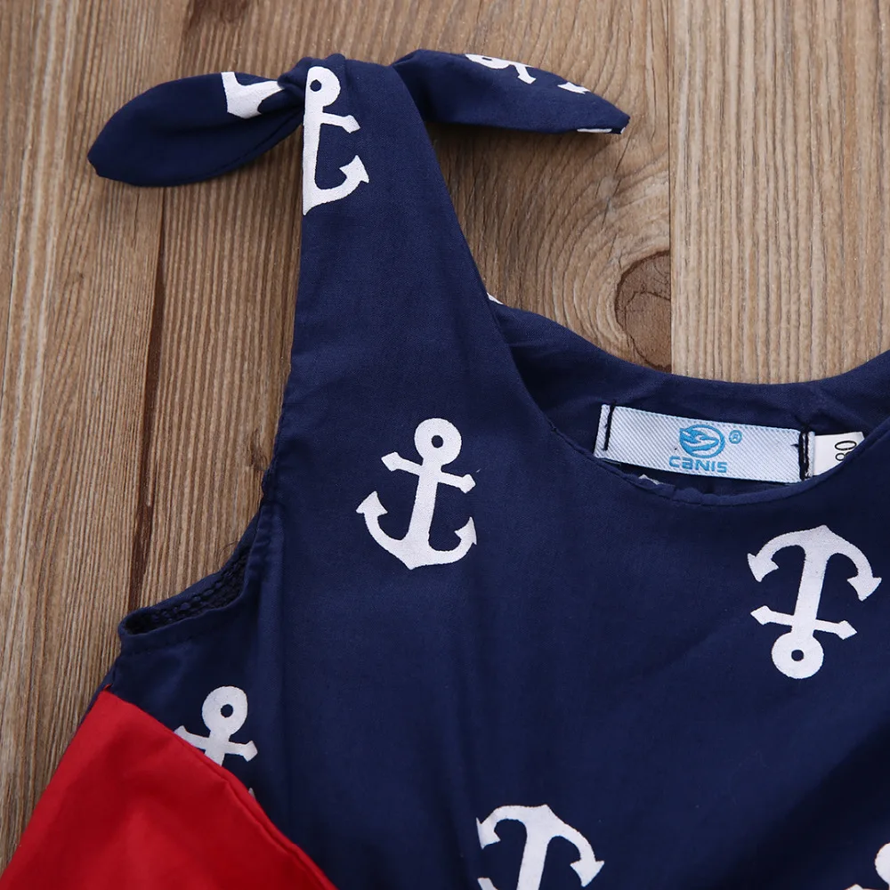 Модный топ с якорем для новорожденных девочек синий жилет + белые шорты штаны