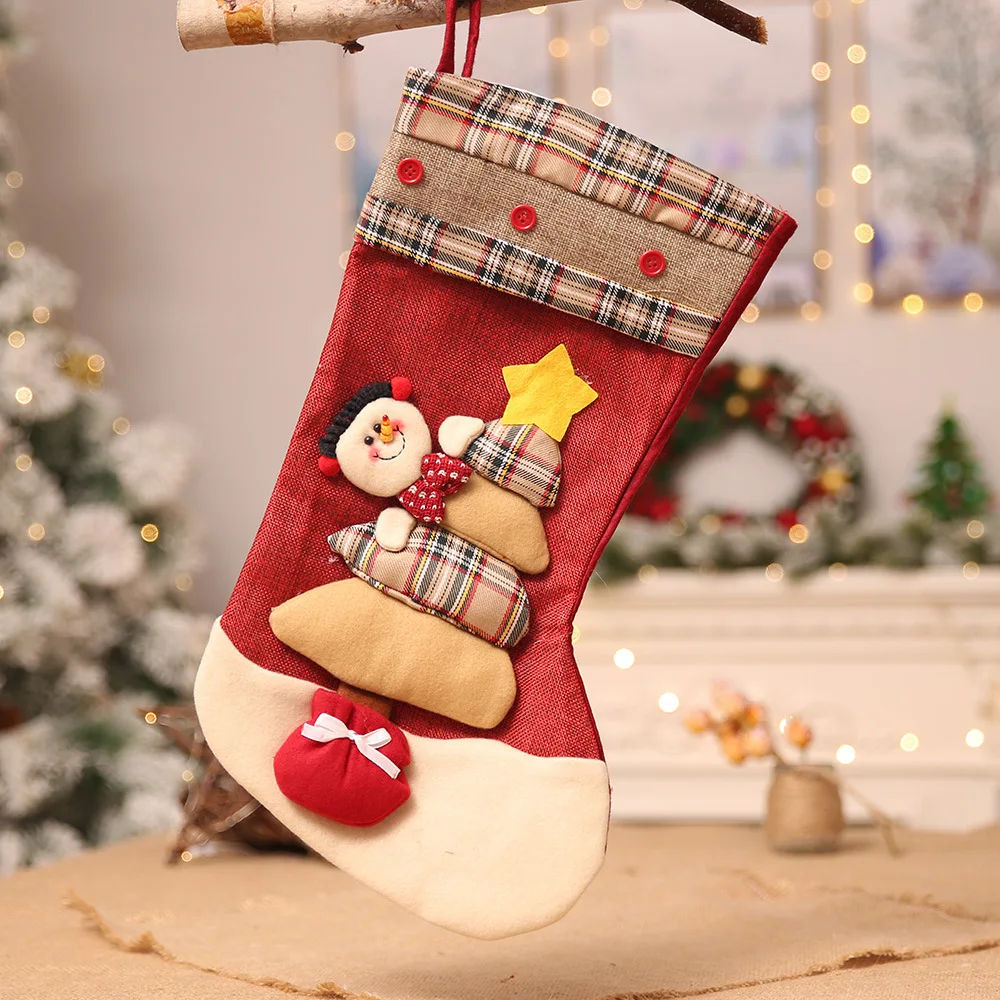 2018 Creative Christmas Stockings Santa Claus Snowman Reindeer Gift Tree Hang Ornament Decoration Festive Supplies |