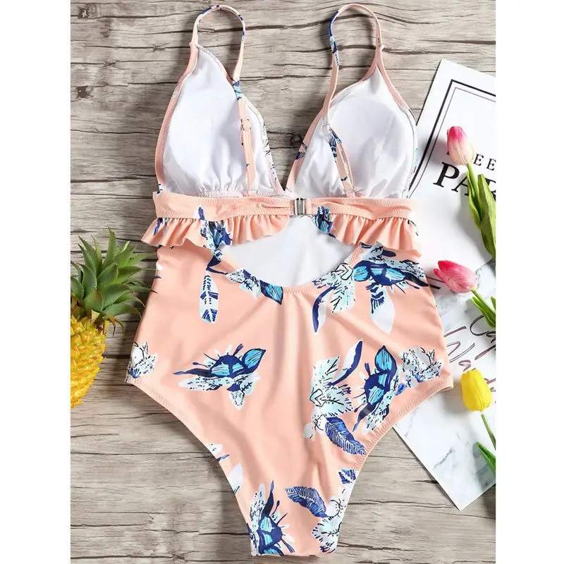 Womens One-Piece Swimsuit Bandage Bikini Push-up Padded Bra Bathing Swimwear | Спорт и развлечения