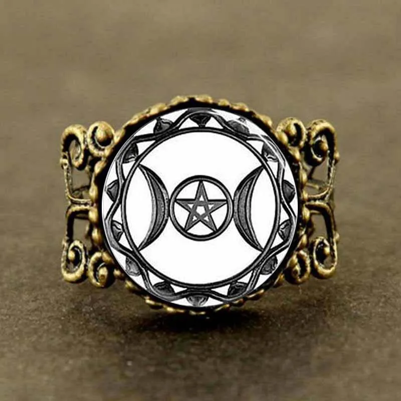 Кольцо в стиле стимпанк с изображением богини из фильма США Тройная Луна для