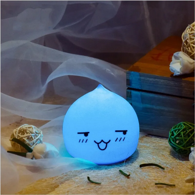 Милая силиконовая Ночная лампа с каплями воды новинка светодиодная сенсорным