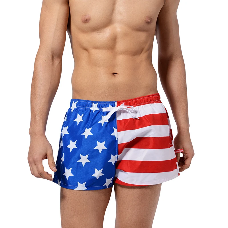 Swimming Trunks Man USA Flag Swimwear Men Sexy Board Shorts Mens Swimsuit Beach Boxer Pants Sunga Swim Shorts Beachwear