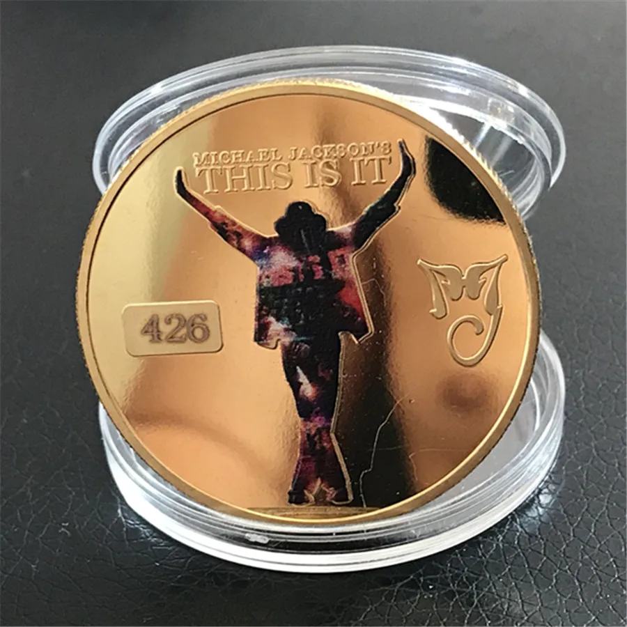 Free shipping 10pcs/lot Michael Jackson Commemorative gold Coin. King of Pop. Coin | Дом и сад