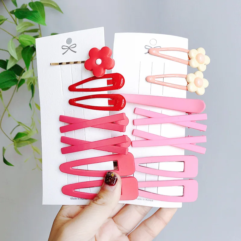 

7PCS/Set Women Girls Candy Colors Cute Flower Geometric Hair Clips Sweet Hairpins Headband Barrettes Fashion Hair Accessories