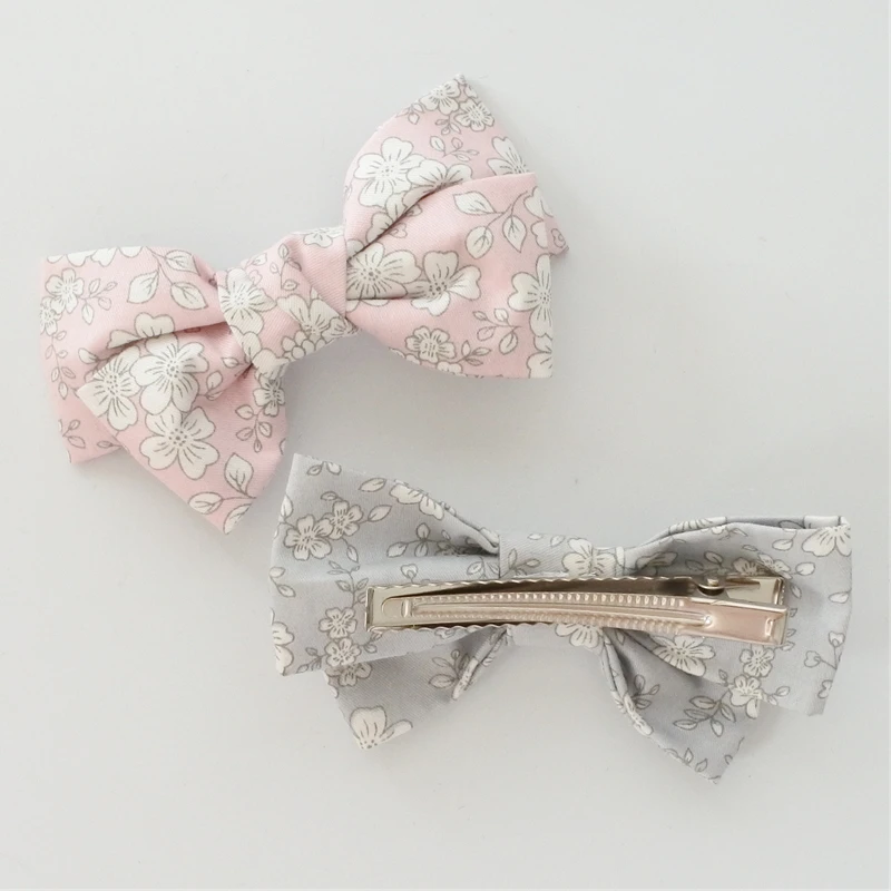 Заколки для волос с милым цветочным принтом и бантом эксклюзивные заколки