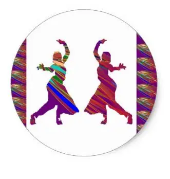 

1.5inch DANCING Girls Indian Bollywood Style Dance Classic Round Sticker