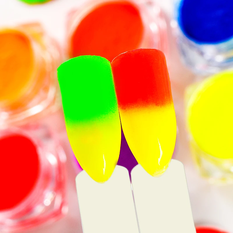 1 коробка неоновый фосфорный Блестящий Порошок для ногтей флуоресцентный