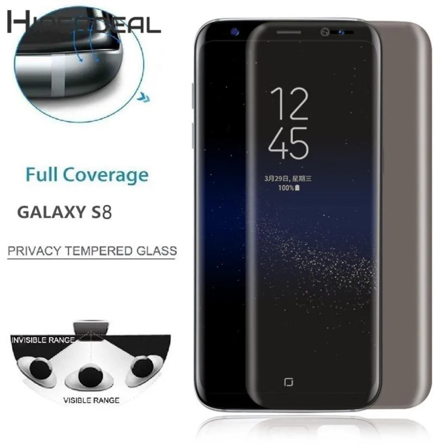 HIPERDEAL Новый для Samsung Galaxy S8 конфиденциальности Полный экран протектор Закаленное
