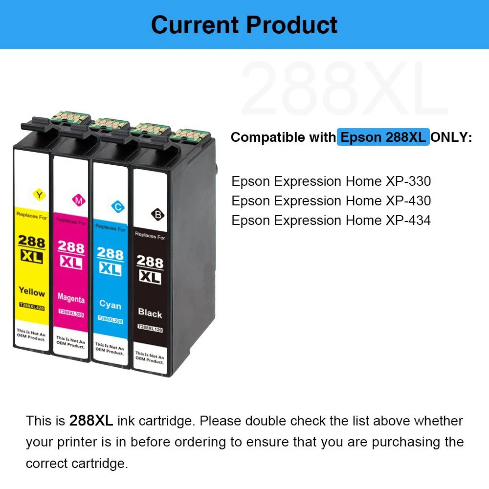 Совместимый чернильный картридж 8 Pk для 288 XL Multipack работает с Epson бытовая