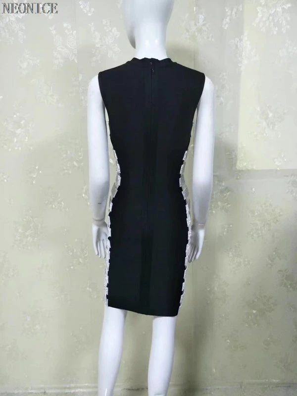 Женское облегающее платье эластичное розового и черного цвета с бриллиантами