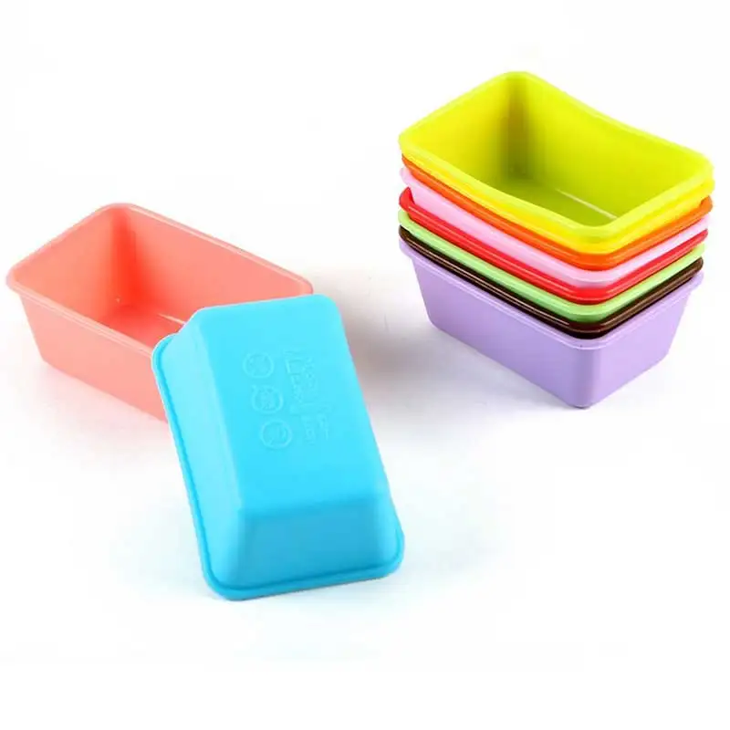 6pcs rectangle Silicone Cupcake Baking Cup Mold Soap Cake Tool Bakeware Pastry Tools Kitchen | Дом и сад