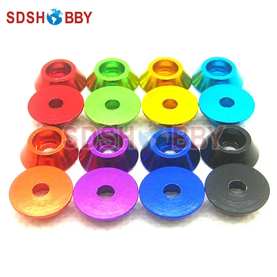 

10PCS M2/M4 Aluminum Alloy Cone Cup Head Screw Gasket Washer (Multicolor)