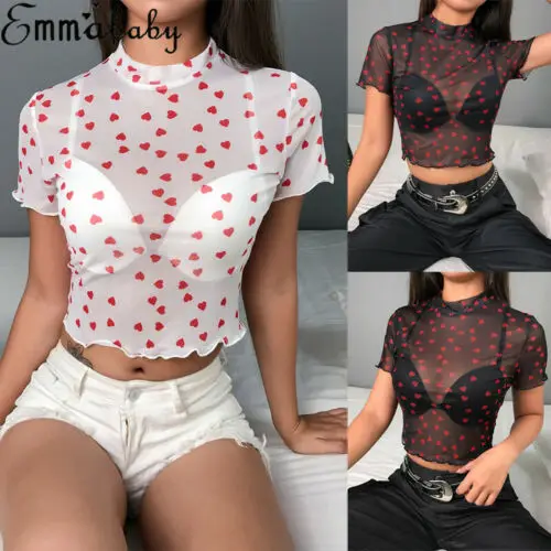 Женская летняя сетчатая футболка с коротким рукавом | одежда