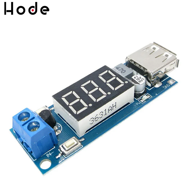 4 5 40V 2in1 DC 5V 2A USB Зарядное устройство понижающий преобразователь вольтметр
