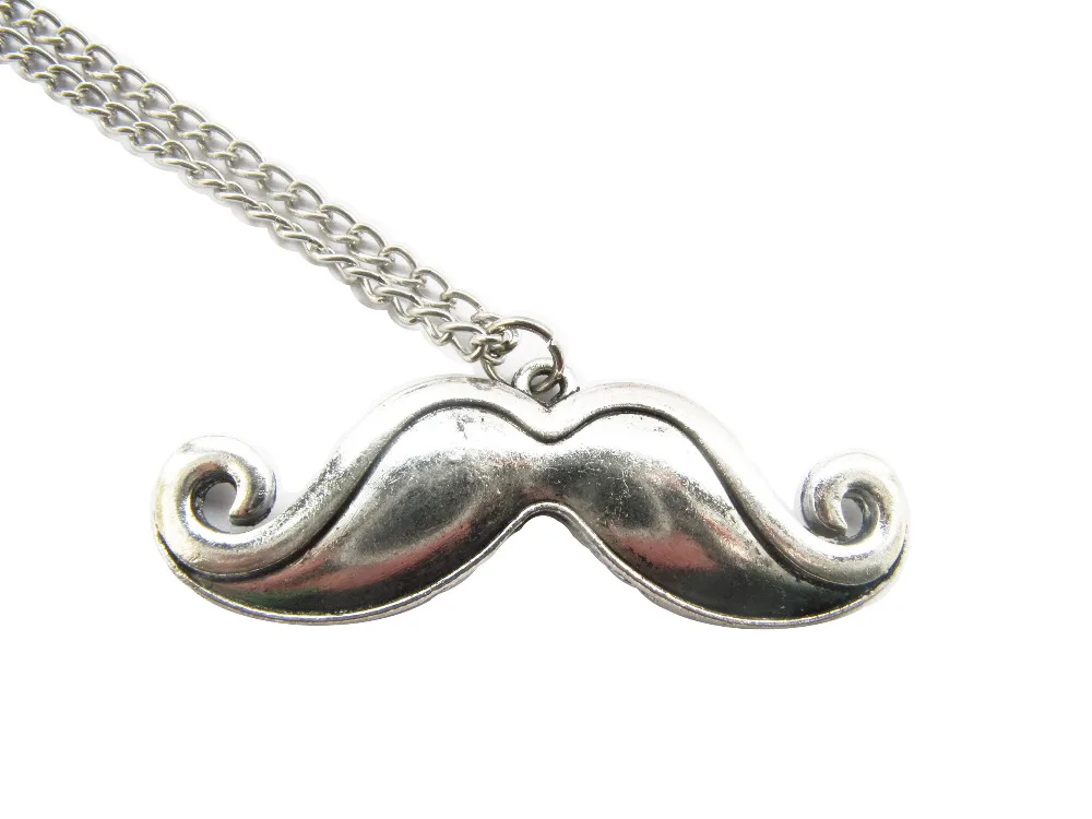 2 шт. Оптовая продажа-Усы Цепочки и ожерелья древний серебряный борода усы смешно