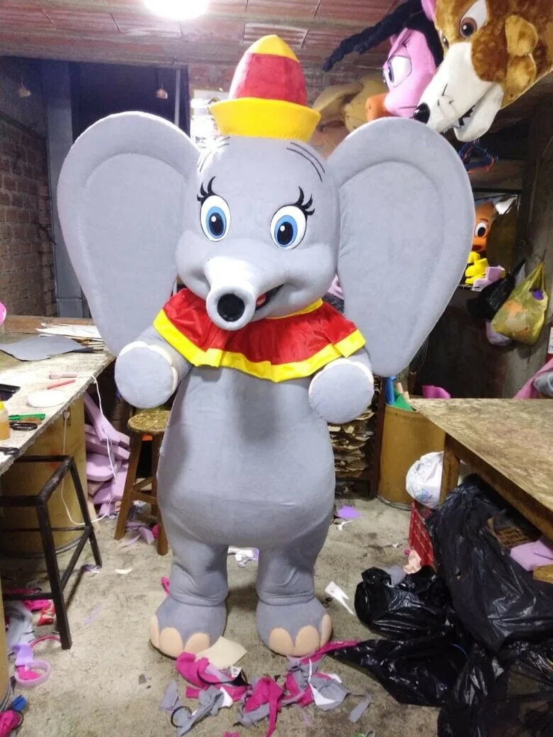 Костюм талисмана Dumbo серый с рисунком слона костюм для костюмированной вечеринки