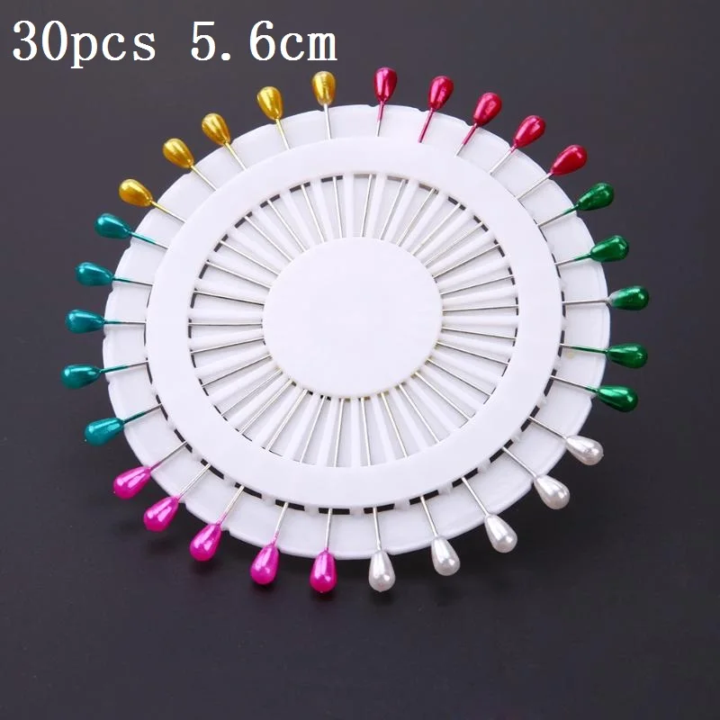 30pcs 5.6cm B 100 шт Стразы, швейные булавки, швейные иглы булавки для корсажей, свадебный букет, булавки, Швейные аксессуары 6*40 мм - Цвет: 30pcs 5.6cm B