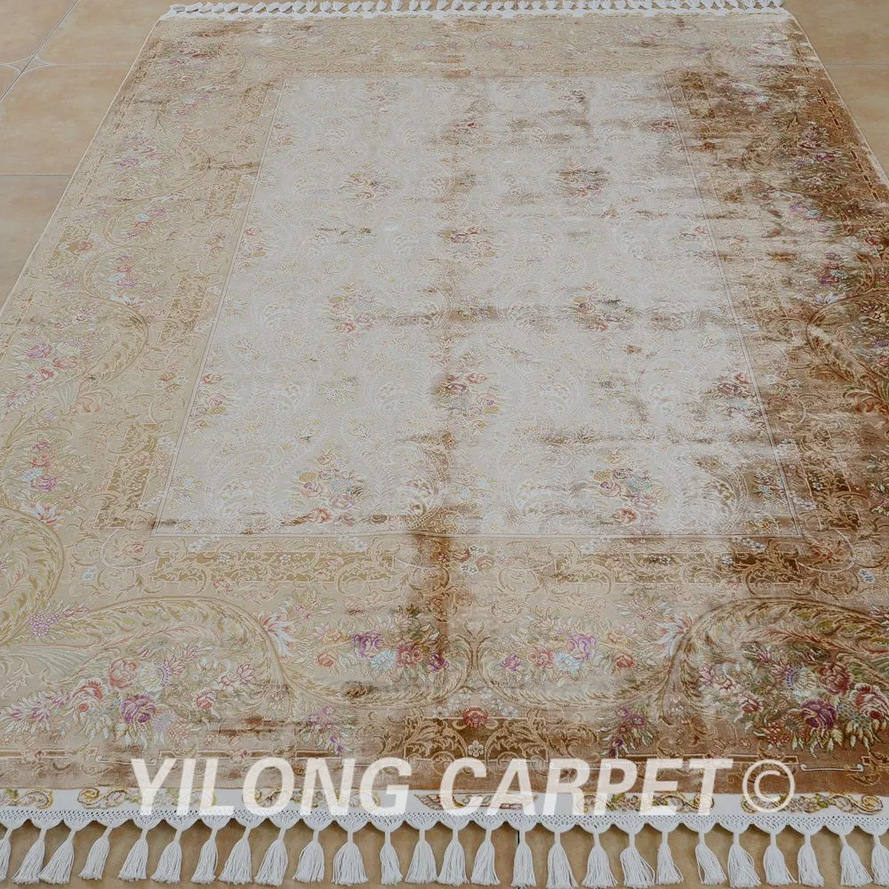 Yilong 5.5'x8.2' Antique hand made persian tabriz carpet dark blue knotted Turkish rug (1667) | Дом и сад