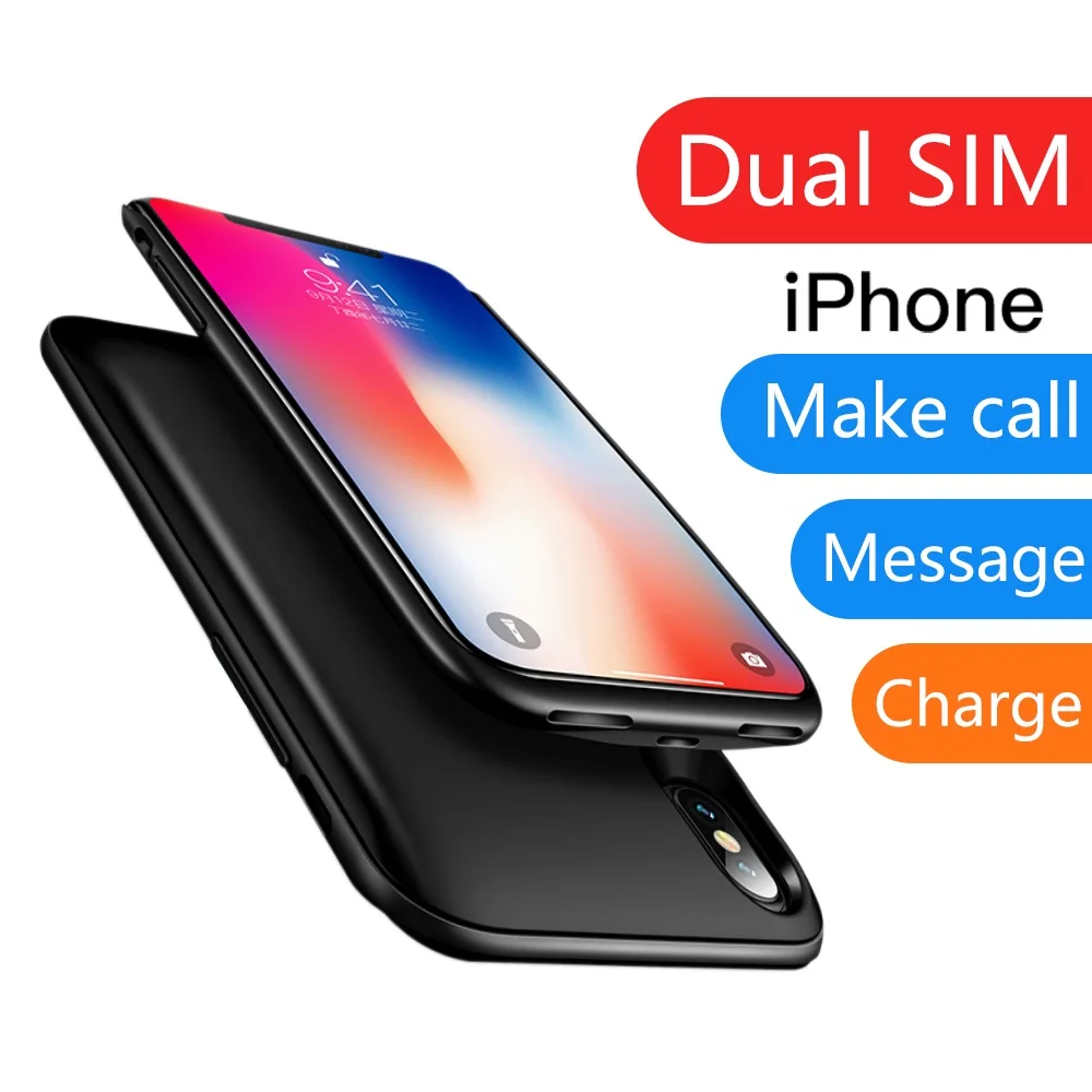 4,7 дюймов 5,5 дюймов адаптер для двойной sim-карты Bluetooth чехол для iPhone 6 7 8 X Тонкий двойной резервный адаптер два активных Sim держатель для карт