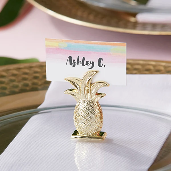 

Promotion 150pcs/lot Wedding Favors Gold Pineapple Place card holder Table decoration name card holder Free shipping