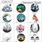 Временные женские тату-наклейки IORIKYO с планетами Галактики, руками, звездами, небом, мужскими морскими волнами, тату для девочек, луной, искусственные татуировки, горы