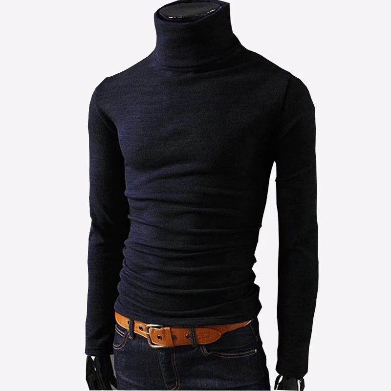 

Man's Solid Knitwear Slim Fit fashion Sweaters Casual Male turtleneck top Clothing Drop shipping Brand Mens Sweater plus size