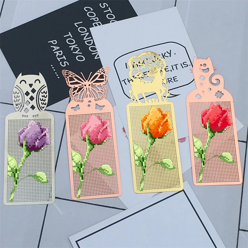 

DIY Craft Stich Вышивка крестиком металлическая Закладка серебряное золото рукоделие вышивка подсчет крестика-Набор для вышивки