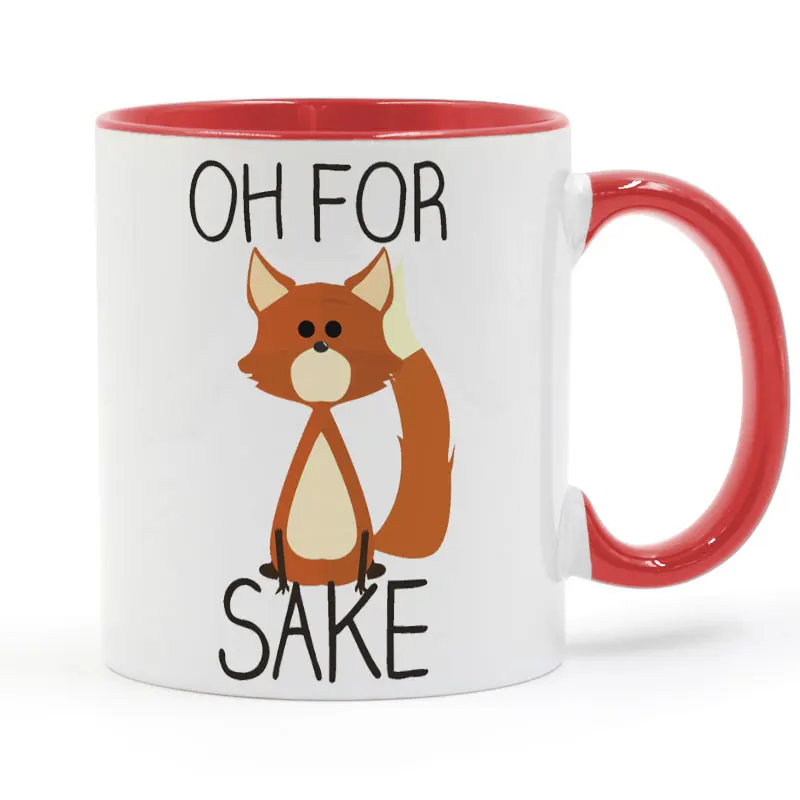 Oh для Fox саке Кружка Кофе Молоко чай Керамика чашки творческий DIY подарки магазин кружки 11 унц. C179 - Цвет: RED
