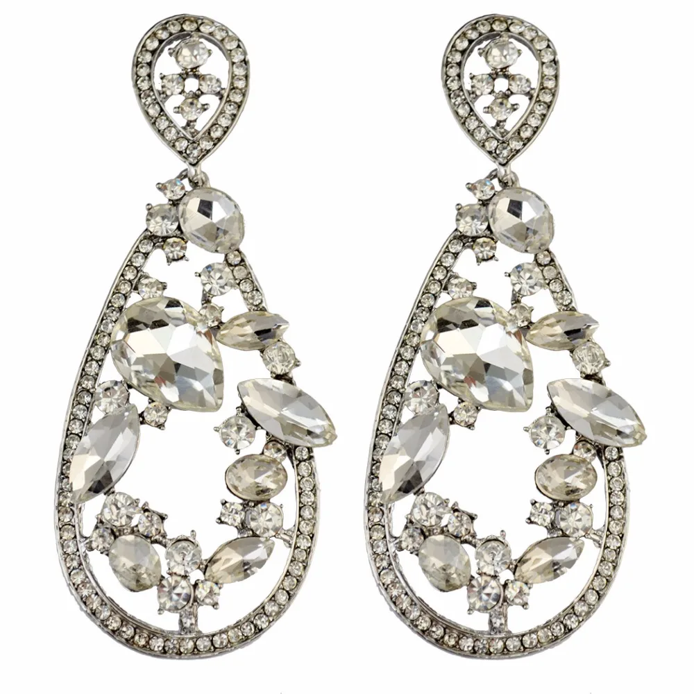 Модные серьги-подвески 4 цветов инкрустация ювелирные изделия кристалл разы