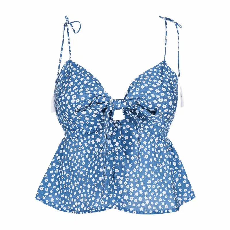 2019 летняя боховая туника красный укороченный Топ для женщин винтажный галстук