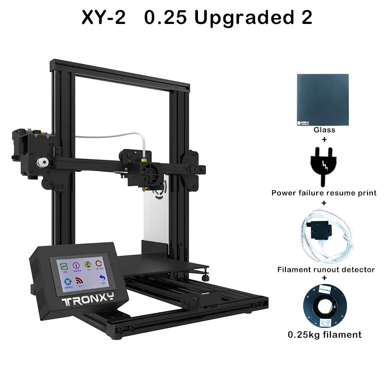 xy-2 0.25 Upgraded 2 Tronxy 3d принтер XY-2 легко собрать высокая точность для DIY начинающих металлическая рама структура для печати 3D модель v-слот - Цвет: xy-2 0.25 Upgraded 2